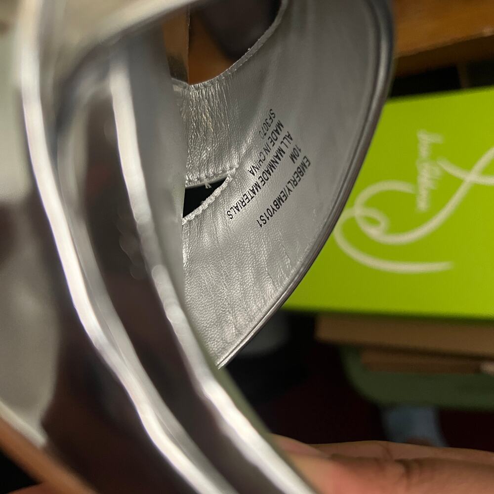 Steve Madden Silver Chunky Platform Heeled Sandals Womens 10 Emberly - Picture 12 of 12